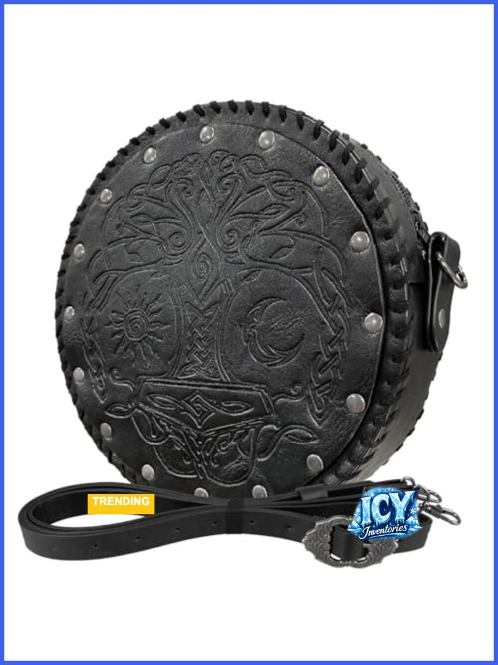 Viking Embossed Nordic Faux Leather Crossbody Bag Cosplay LARP